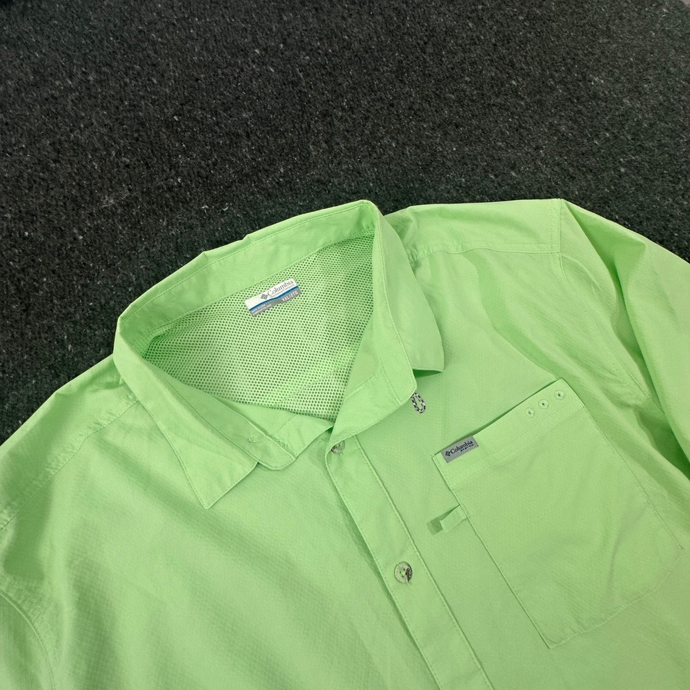 Columbia PFG Shirt Mens XXL Green Short Sleeve Button Up Omni-Shade XM0692